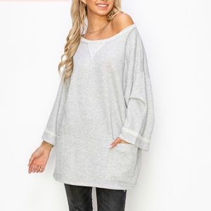 Women's Off-Shoulder Gray Top